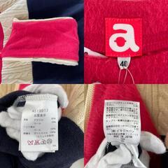 美品 ARCHIVIO アルチビオ ブランドロゴ 秋冬 AW 長袖ニット アクリル/ウール ピンク レディース 40(L) ゴルフウェア【古着】【中古】の画像