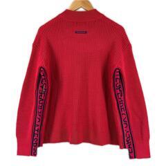美品 PEARLY GATES パーリーゲイツ ブランドロゴ 秋冬 AW 長袖ニット レッド レディース 1(M) ゴルフウェア セーター【古着】【中古】の画像