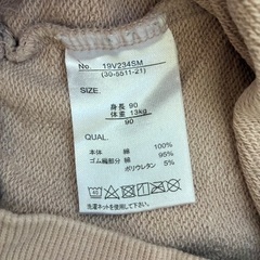 100円。女の子トレーナー90cmの画像