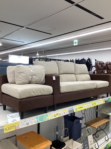 【トレファクピエリ守山店】【取りに来られる方限定】2人掛けソファ　ファブリック