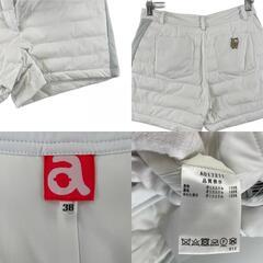 極美品 ARCHIVIO アルチビオ 中綿ショートパンツ 刺繍 秋冬 AW ショートパンツ ポリエステル ホワイト レディース 38(M) ゴルフウェア【古着】【中古】の画像