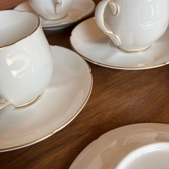 瀬栄(セーエー)陶器のデミタスカップ&ソーサー　昭和レトロ　スノーボーンの画像