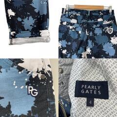 美品 PEARLY GATES パーリーゲイツ ペイントカモ柄ストレッチパンツ 抽象的 オールシーズン パンツ コットン/ポリウレタン ネイビー メンズ 4(M) ゴルフウェア【古着】【中古】の画像