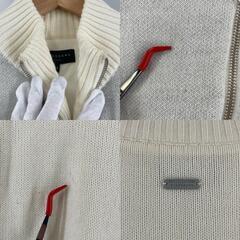 美品 St Andrews セントアンドリュース フルジップニットアウター ブランドロゴ 秋冬 AW ブルゾン アクリル/ウール グレー メンズ M ゴルフウェア【古着】【中古】の画像