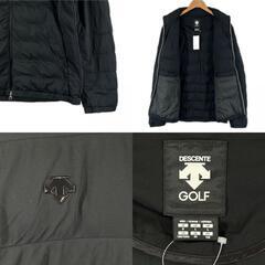 美品 DESCENTE GOLF デサント ゴルフ ブランドロゴ 秋冬 AW ダウンジャケット ポリエステル ブラック メンズ 0 フルジップアップアウター　ゴルフウェア【古着】【中古】の画像