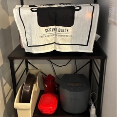 【12/12または13渡し】LOWYA キッチンラック　ダークブラウンの画像