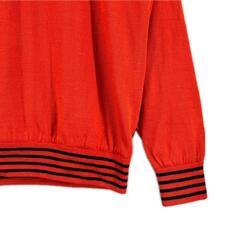 美品 Ampasy アンパスィ ブランドロゴ 秋冬 AW 長袖ニット アクリル/ウール オレンジ メンズ L ニットアウター　ハーフジップニット【古着】【中古】の画像