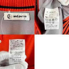 美品 Ampasy アンパスィ ブランドロゴ 秋冬 AW 長袖ニット アクリル/ウール オレンジ メンズ L ニットアウター　ハーフジップニット【古着】【中古】の画像