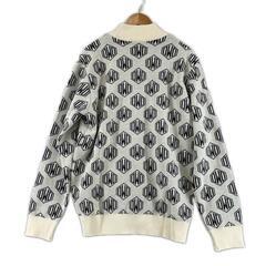 極美品 Dance With Dragon ダンスウィズドラゴン 裏地防風セーター 総柄 秋冬 AW 長袖ニット アクリル/ウール ホワイト メンズ 3(L) ゴルフウェア【古着】【中古】の画像