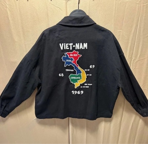 美品 ベトジャン VIET-NAM ベトナム 地図 1969 刺繍 フリーサイズ