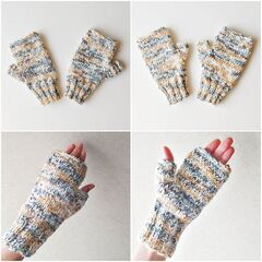 手編みのベストと帽子 ナチュラルアイボリーの画像