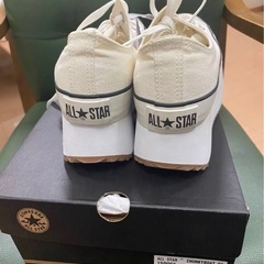 コンバースオールスター チャンキーボート OX ホワイト/ガム 24.5 cm ナノケア消臭スプレー　セットの画像