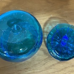 琉球ガラス・キャンディポット美品の画像