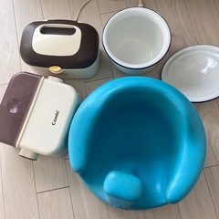 【0歳児赤ちゃんセット12/14まで】ハイローチェア、抱っこ紐、バンボ、おしり拭きスチーマー、抱っこ紐ケープ、ベビージム、おまる、除菌じょ〜ず、授乳クッションの画像