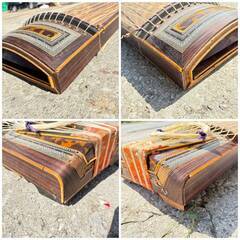 【❗️✨アンティーク和楽器✨❗️】和琴（13弦） 螺鈿風装飾付き✨簡易清掃・現状品✨❗️の画像