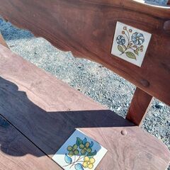 【B426】木製ベンチ　お庭に　カントリー　2人掛け　　の画像