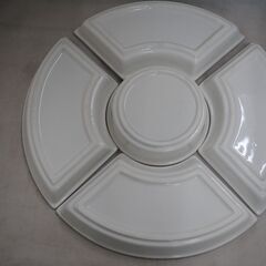 [1736] とみなが 四日市 ばんこ焼 回転オードブル 30cm 陶器 花柄の画像