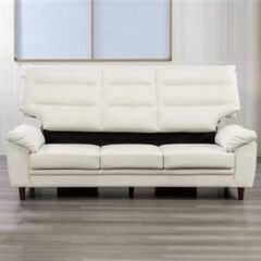 新品同様　ヤマダオリジナル［3人掛］ソファ 「YS130012IV」幅209 合成皮革アイボリー 色の画像