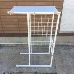 JM20451S)☆お値下げ ゴミ箱上ラック /伸縮式レンジラック 山善  幅40-55×奥行45.5×高さ85 cm 中古品【取りに来られる方限定】の画像