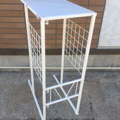 JM20451S)☆お値下げ ゴミ箱上ラック /伸縮式レンジラック 山善  幅40-55×奥行45.5×高さ85 cm 中古品【取りに来られる方限定】の画像