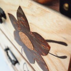 焼杉 整理箱 4段 24x36x20cm 未使用品 G-2515の画像