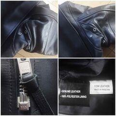 ■新品未使用■高級タイプ・本革ジャンバー・バックギャザー＆袖の付け根にギャザー付き・室内試着済み■の画像