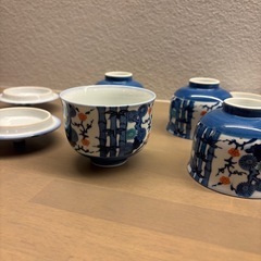 有田焼　湯呑み5客セット　蓋付きの画像