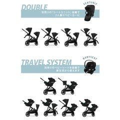 サイベックス ガゼルS ベビーカー 縦型　正規品 大容量バスケット付き A型 両対面 22kgまで トラベルシステム Cybex Gazelle S  双子 
年子　の画像