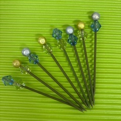 ビジュー付きピック　18本の画像