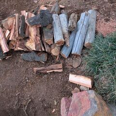 薪　マキ　剪定枝　幹　丸太　の画像