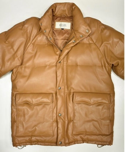 お値下げ　美品♠️ラムレザー　ダウンジャケット　Ｌ　キャメル