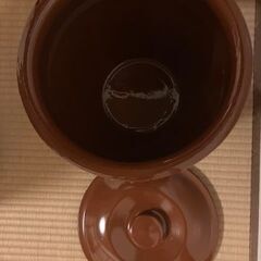 常滑焼「久松」５号（未使用）、３号　蓋付飲食物容器の画像