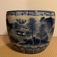 火鉢（直径35cm、高さ27cm）、灰、炭少量ありの画像