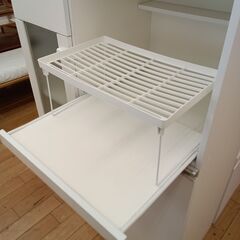 ★リユースのサカイつくば店★TK7348  レンジ台 ホワイト H119×D40×W75 クリーニング済みの画像