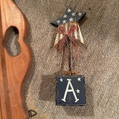 カントリータオルハンガーとおきもの置物の画像