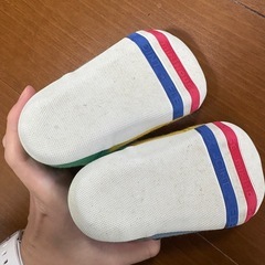 美品★ミキハウス　11.5センチ　ファーストシューズ　マルチカラーの画像