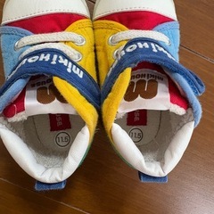 美品★ミキハウス　11.5センチ　ファーストシューズ　マルチカラーの画像