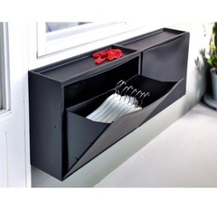 値下げ☆IKEA シューズボックス☆ブラック3セットの画像