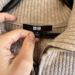 美品★UNIQLO　スフレヤーンワンピース　ニットワンピース　Sの画像