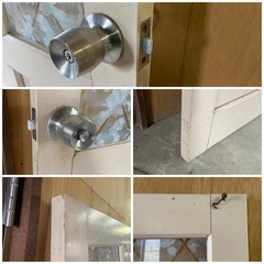 ガラス扉　淡いピンク色　花柄 　リメイク品　サイズ　高さ173cm 横幅73.5cm 厚さ3.2cm  中古品の画像