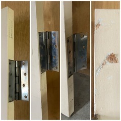 ガラス扉　淡いピンク色　花柄 　リメイク品　サイズ　高さ173cm 横幅73.5cm 厚さ3.2cm  中古品の画像