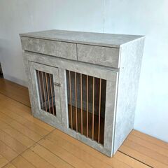 未使用訳あり 大理石柄　シャンパンゴールド 幅90cm 奥行40cm 収納付き ペットケージ ペットサークル 省スペース 室内サークルの画像