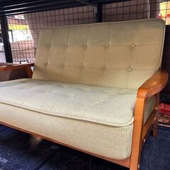 【リサイクルストアスターズ城西店】 【中古品】二人掛けソファ　薄緑の画像