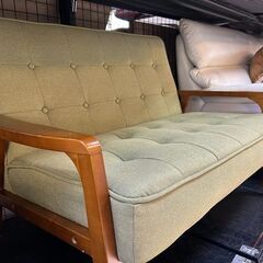 【リサイクルストアスターズ城西店】 【中古品】二人掛けソファ　薄緑の画像