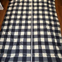 シングル　布団セット　紺　チェックの画像