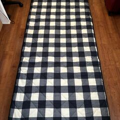 シングル　布団セット　紺　チェックの画像