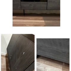 お洒落！　ブラック×グレー木目　テレビボード　180センチ　の画像