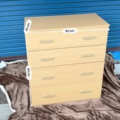 ナチュラル4段チェスト 2台あります　幅82×奥行42×高さ84cmの画像