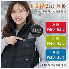 【受け渡し予定者決まりました】電熱ベスト Lサイズ 26箇所発熱 ヒーターベスト DC/USB給電 3段階温度調整の画像