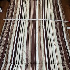 シングル　布団セット　茶色　ストライプの画像